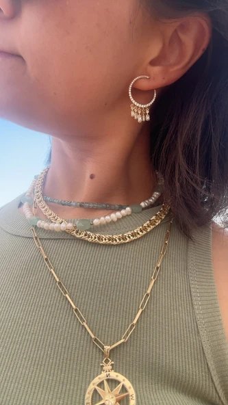 14 K kararmaz küpe - Resim 2