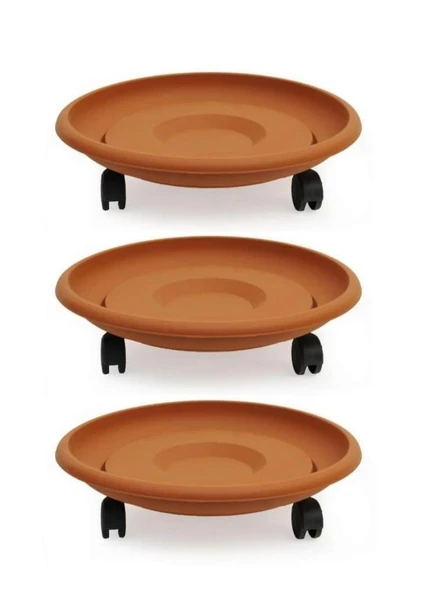 Omnipazar SO-TT03 Tekerlekli Saksı Tabağı No 3 Kiremit 3 Adet ürün görseli