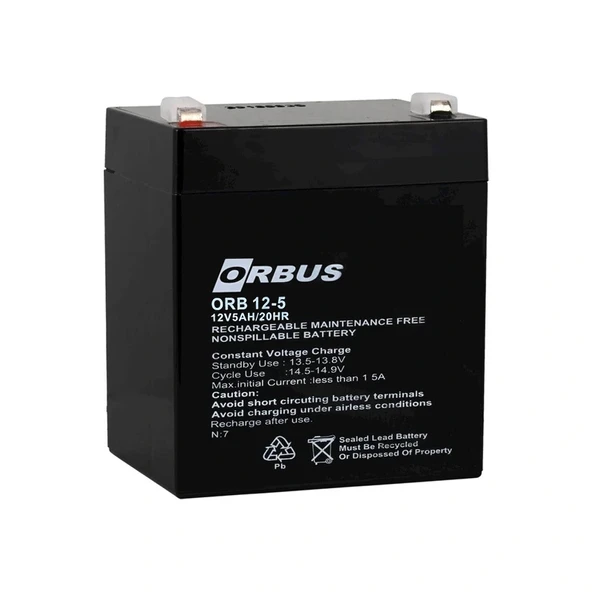 AKÜ 12 VOLT 5 AMPER  ORB12-5 (90 X 70 X 101 MM) (5047)