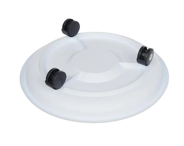 Omnipazar SO-TT03 Tekerlekli Saksı Tabağı No 3 Beyaz 3 Adet - Resim 3