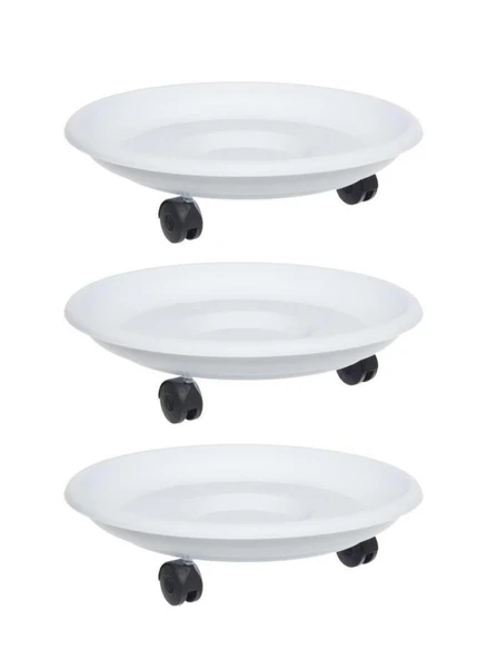 Omnipazar SO-TT03 Tekerlekli Saksı Tabağı No 3 Beyaz 3 Adet ürün görseli