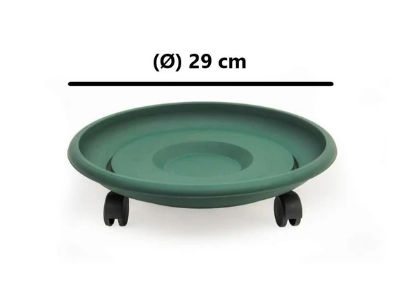 Omnipazar SO- Tekerlekli Saksı Tabağı Yeşil 3 Boy - Resim 3