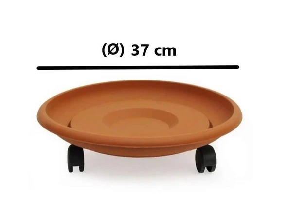 Omnipazar SO- Tekerlekli Saksı Tabağı Kiremit 3 Boy - Resim 4