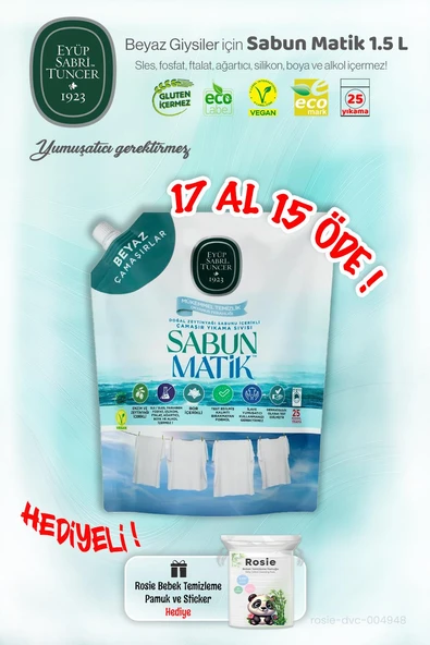 Beyazlar Sabun Matik 1,5 L, 17 AL 15 ÖDE ve ROSIE Hediye ürün görseli 1