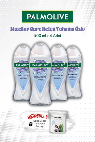 Palmolıve Mıcellar Care Keten Tohum 500 ML Duş Jeli X 4 ve ROSIE Hediye