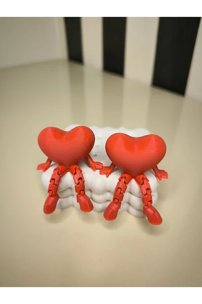 Oturan Kalp Biblo Çiftli Takım - Sallanan Ayaklı Dekoratif Süs - Resim 2