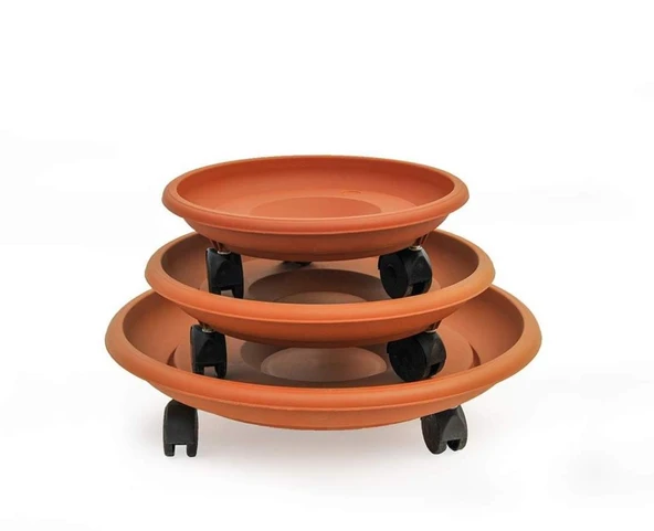 Omnipazar SO- Tekerlekli Saksı Tabağı Kiremit 3 Boy ürün görseli