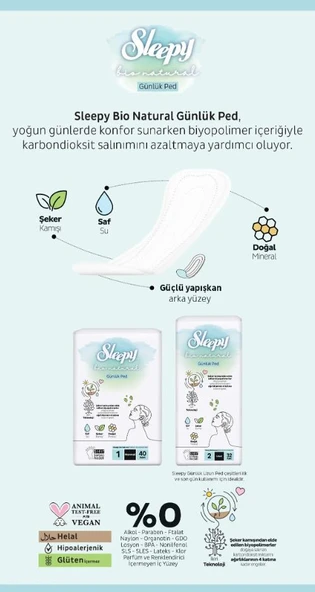 Sleepy Bio Natural Günlük Ped 40'lı 7 AL 6 ÖDE ve ROSIE - Resim 3