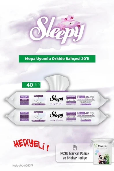 Sleepy Mopa Uyumlu Orkide Bahçesi 20'li x 2 ve Rosie Bebek pamuğu ürün görseli