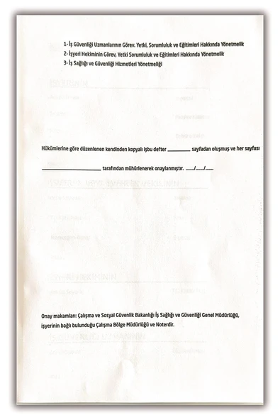 Düvenci 6 adet İş Sağlığı ve İş Güvenliği Kurul Karar Defteri - Resim 2