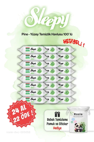 24 AL 22 ÖDE 100'lü Sleepy Pine Çam Ferahlığı Islak Havlusu ve ROSIE ürün görseli