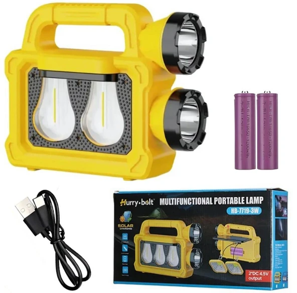 Powermaster PM-26930 Solar Panelli 6 Işık Modlu Powerbank Özellikli 2400Mah Type C Giriş 5V Led Kamp Feneri - 3
