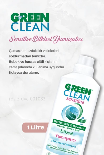 Green Clean Sensitive Yumuşatıcı 1000 ml 7 AL 6 ÖDE ve Rosie Hediye - Resim 2