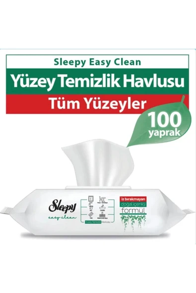Sleepy Easy Clean Beyaz Sabun Katkılı Yüzey Temizlik Havlusu - 100'lü 10 Paket - Resim 4