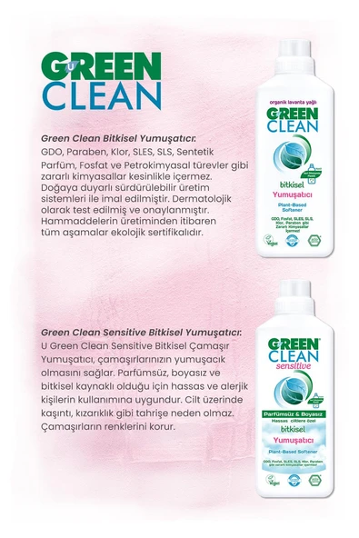 Green Clean Yumuşatıcılar 1 L x 2 ve Rosie Pamuk Hediye - Resim 2