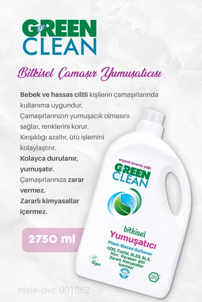 Green Clean Lavanta Yağ.Çamaşır Yumuşatıcı 2750 ml 7 AL 6 ÖDE ve Rosie Hediye - Resim 2