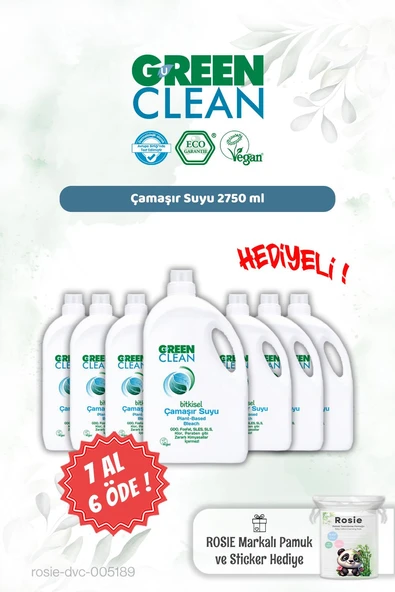 Green Clean 2750 ml Çamaşır Suyu 7 AL 6 ÖDE ve Rosie Hediye ürün görseli