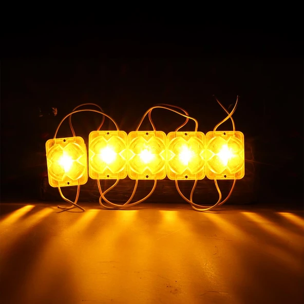 Powermaster PM-14723 12 Volt 2 Watt Sarı Sabit 4333-3030 Modül Led 43X33x28mm - Resim 2