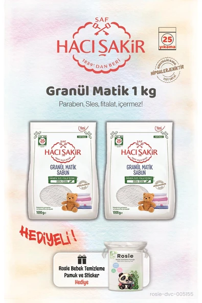 2 Adet Granül Matik Çamaşır Deterjanı 1000 gr ve Rosie ürün görseli