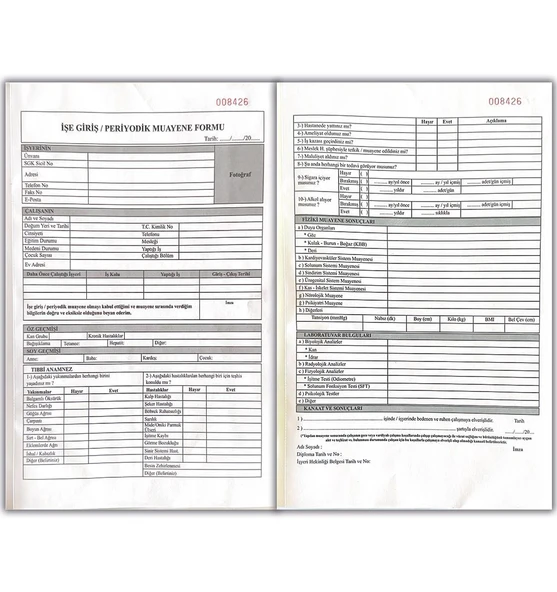 Düvenci İş Sağlığı Güvenliği Kurul Karar, Tespit Öneri, İşe Giriş Muayene ve Gelir Gider Defteri - Resim 6