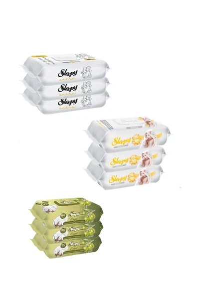 Sleepy sensitive + extra  +  zeytinyağlı 90x9 paket ıslak havlu ürün görseli