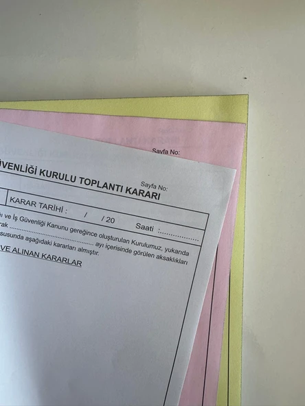 Düvenci 3 adet İş Sağlığı ve İş Güvenliği Kurul Karar Defteri - Resim 5