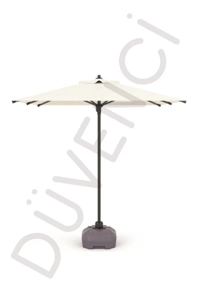 Alubrella Krem Güneş Şemsiyesi Kare, 210/210 8 telli, Su Geçirmez Kumaş, Bidonlu - Resim 2