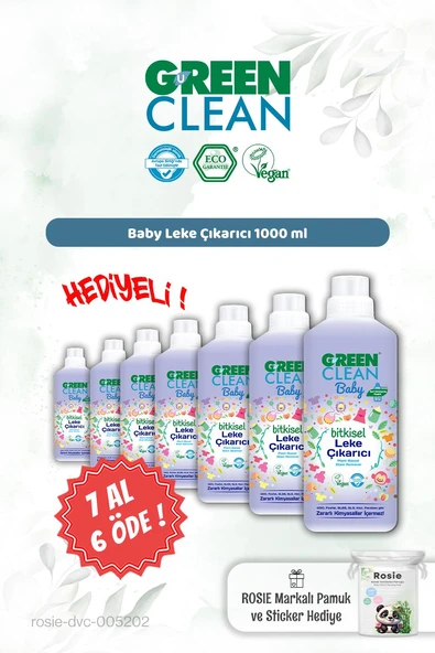 Green Clean 7 AL 6 ÖDE Baby Leke Çıkarıcı 1000 ml ve Rosie Hediye ürün görseli