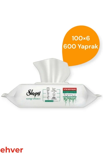 Sleepy 6'Lı Easy Clean Yüzey Temizlik Havlusu (600 Yaprak) ürün görseli