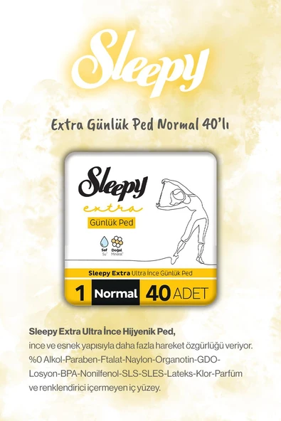 Sleepy Extra Günlük Ped Normal 40'lı 2 Adet ve Rosie Hediye - Resim 2