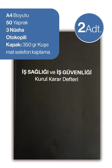 Düvenci 2 adet İş Sağlığı ve İş Güvenliği Kurul Karar Defteri - 1
