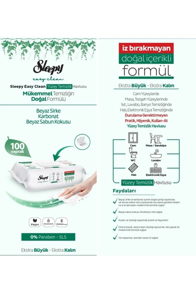 Sleepy Easy Clean Yüzey Temizlik Havlusu 100 Yaprak (6 Lı Set) 600 Yaprak - Resim 7