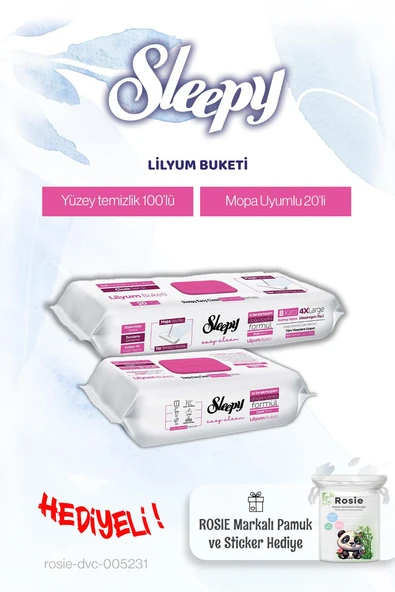 Sleepy Lilyum Buketi Mop ve Yüzey Havlusu, Rosie pamuk hediye ürün görseli