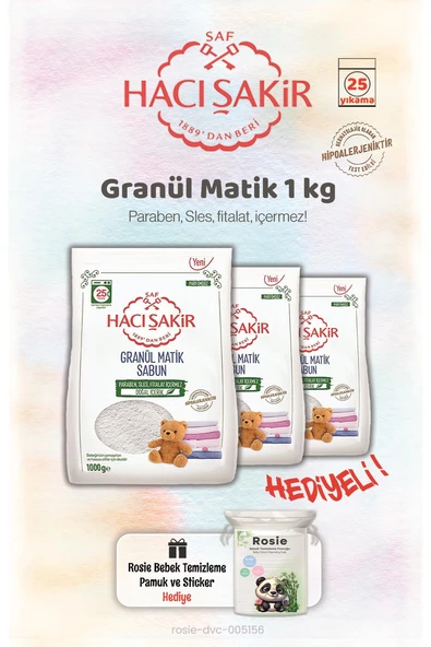 3 Adet 1 Kg Granül Matik Çamaşır Deterjanı ve Rosie ürün görseli
