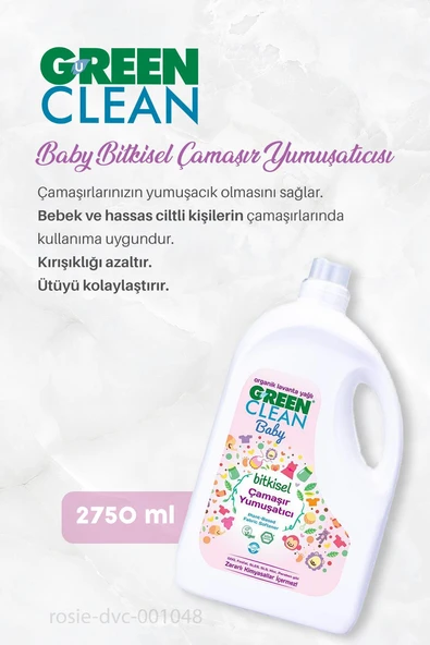 Green Clean Baby Çamaşır Yumuşatıcı 2750 ml 7 AL 6 ÖDE ve Rosie Hediye - Resim 2