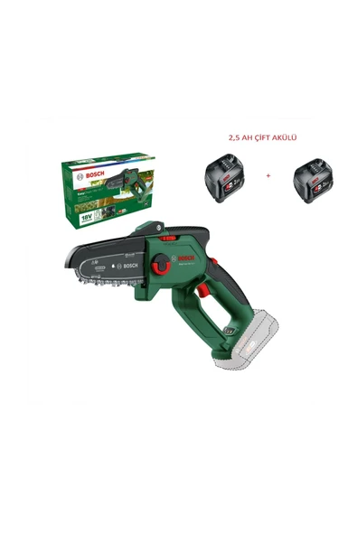 Bosch Easychain 18v-15-7 Akülü Zincirli Ağaç Budama Makinası 18 Volt 2,5 Ah Çift Akülü