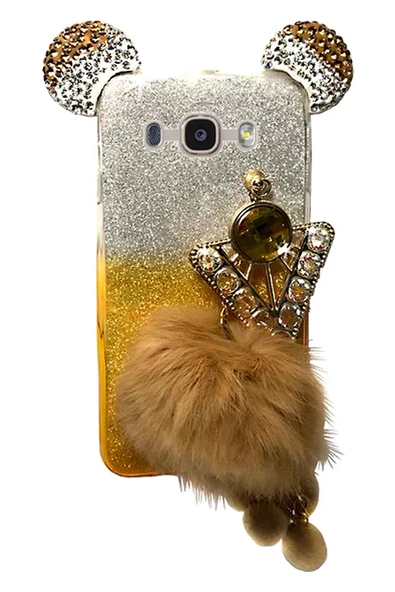 Taşlı Ponpon Kapak Telefon Kılıfı - Resim 9