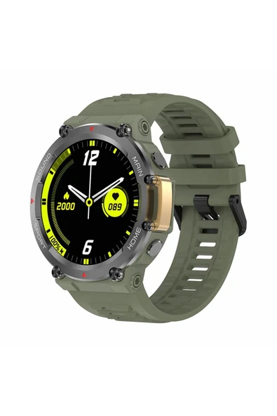 S-LINK W05 Extreme Pro Android-IOS Uyumlu Bluetooth Calling Haki Yeşil Akıllı Saat