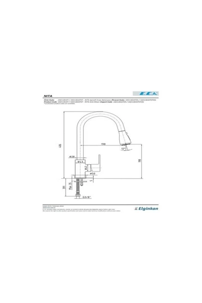 Eca Nita Spilralli Eviye Mutfak Eviye Bataryası 102118107 - 2
