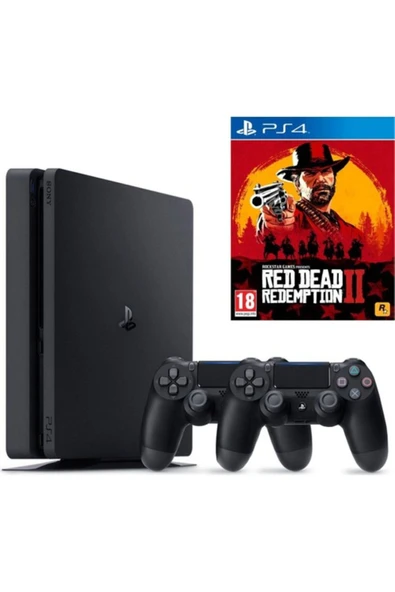 Sony PS4 Slim 500 GB Oyun Konsolu + 2. PS4 Kol + PS4 Red Dead Redemption 2