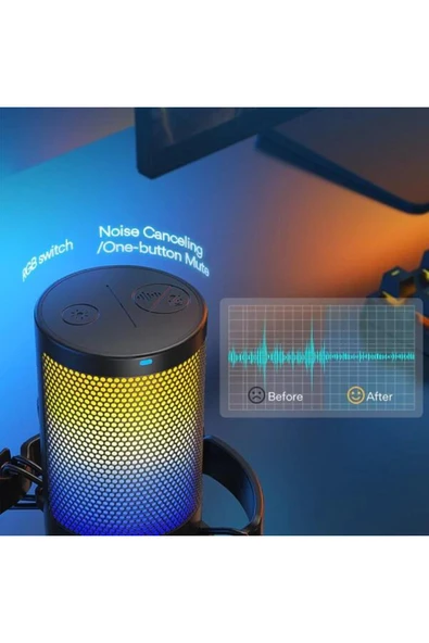 MAONO DGM20 Condenser Usb Rgb Mikrofon (Beyaz) - 5