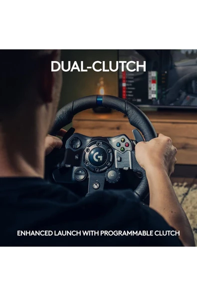 logitech G923 Yarış Yönetmenliği ve Pedalları, Xbox One, PC için - Siyah - BAE Sürümü - 4