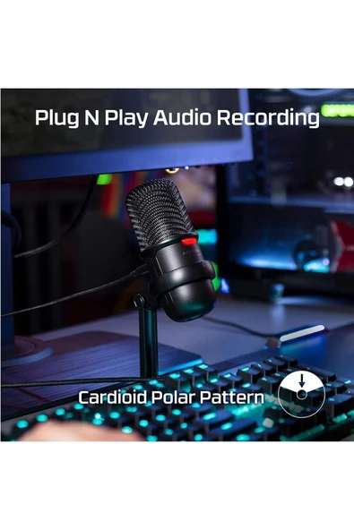 HyperX Streamer Pack - Could Core Gaming Kulaküstü Kulaklık Dts, Solocast Gaming Mikrofon, One Size - 5