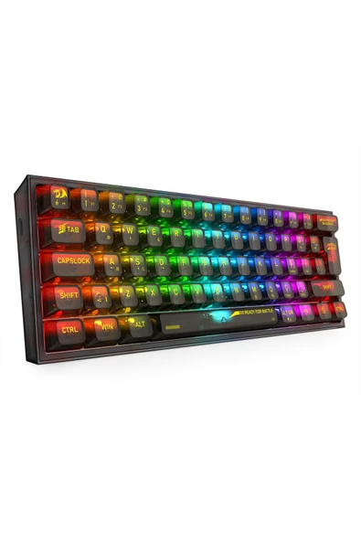REDRAGON K617 RGB Fizz Şeffaf Siyah Kablolu Mekanik 61 Tuşlu Türkçe Oyuncu Klavyesi - 6