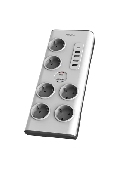 Philips Spn7060wa/62 5 Usb Girişli 6'lı 2 M Anahtarlı Akım Korumalı Priz - 2