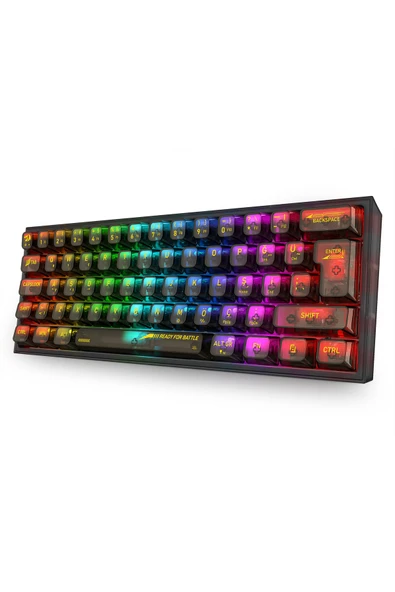 REDRAGON K617 RGB Fizz Şeffaf Siyah Kablolu Mekanik 61 Tuşlu Türkçe Oyuncu Klavyesi - 5