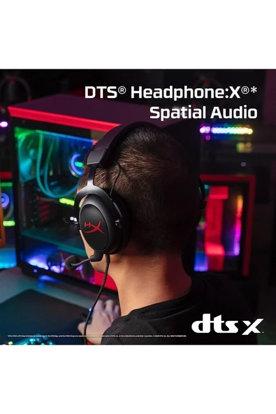 HyperX Streamer Pack - Could Core Gaming Kulaküstü Kulaklık Dts, Solocast Gaming Mikrofon, One Size - 3