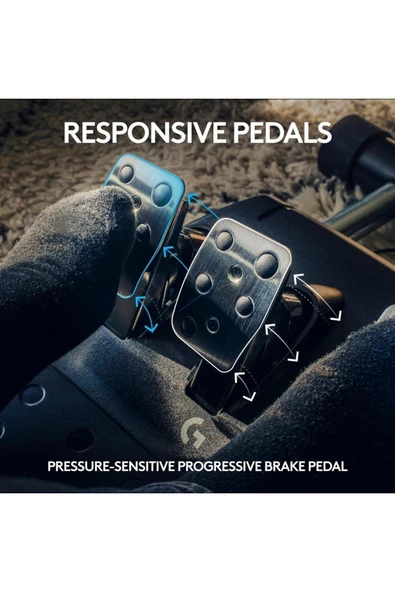 logitech G923 Yarış Yönetmenliği ve Pedalları, Xbox One, PC için - Siyah - BAE Sürümü - 6