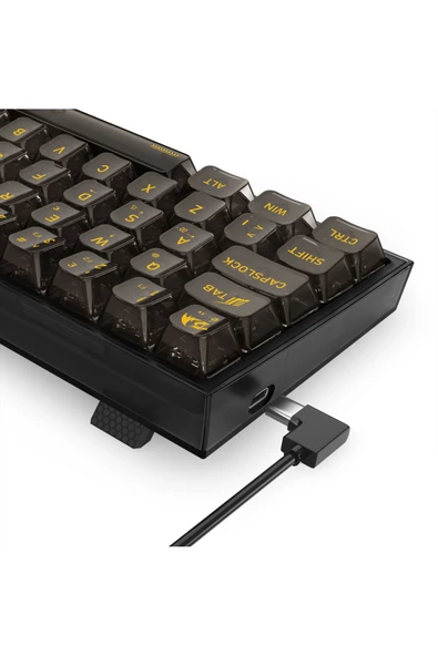 REDRAGON K617 RGB Fizz Şeffaf Siyah Kablolu Mekanik 61 Tuşlu Türkçe Oyuncu Klavyesi - 7