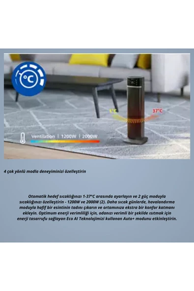 Philips Elektrikli Akıllı Kule Tipi Isıtıcı - 5